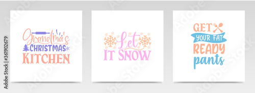 Pot holder quotes letter typography set illustration.