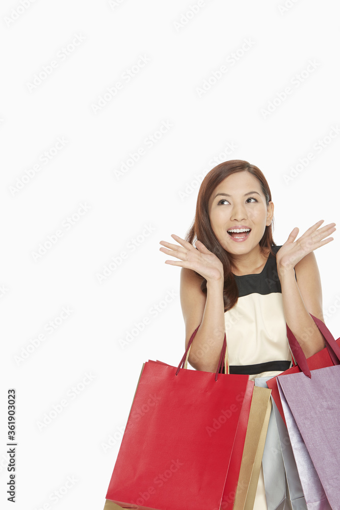 Woman showing a surprised facial expression Woman showing a surprised facial expression