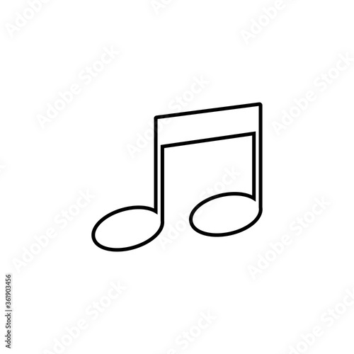 Music note line icon vector