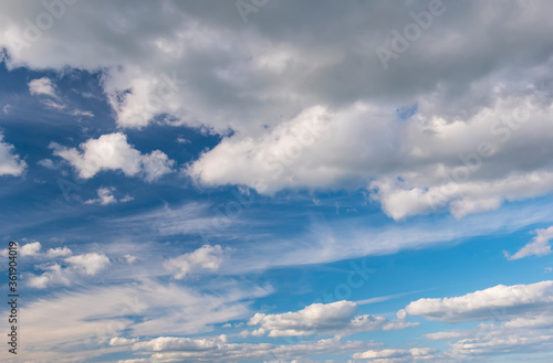 background of white clouds in a blue sky