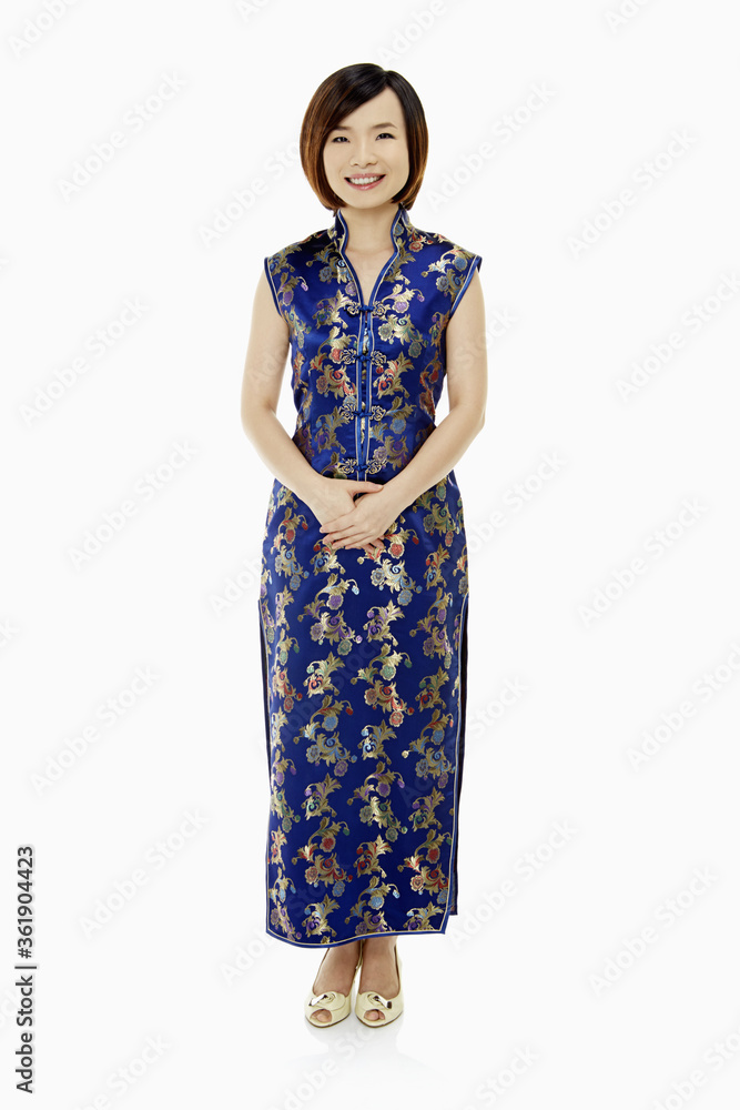 Portrait of a woman in traditional clothing smiling Portrait of a woman in traditional clothing smiling