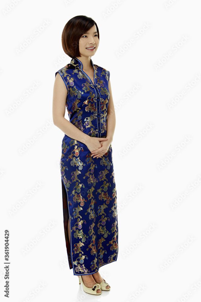 Portrait of a woman in traditional clothing smiling Portrait of a woman in traditional clothing smiling