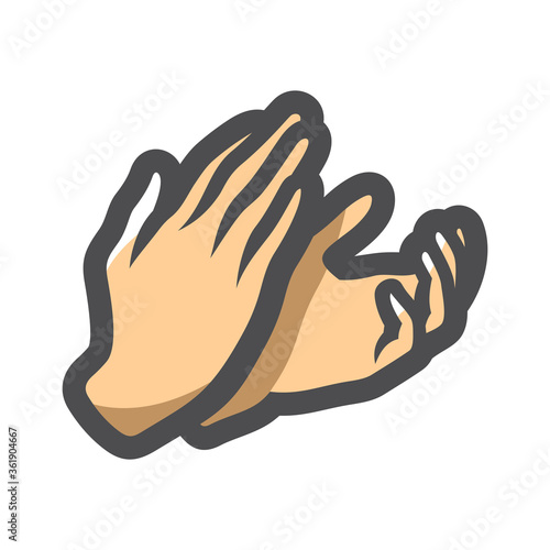 Applause clapping two hands Vector Cartoon illustration