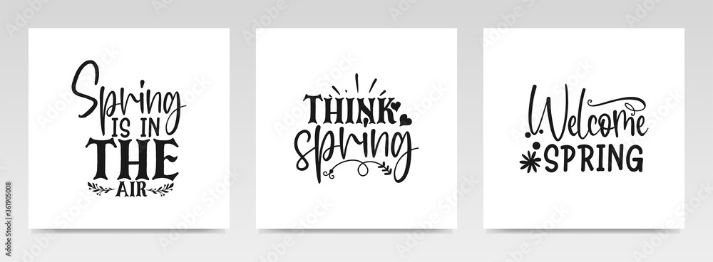 Spring quotes letter typography set illustration. Spring quotes letter typography set illustration.