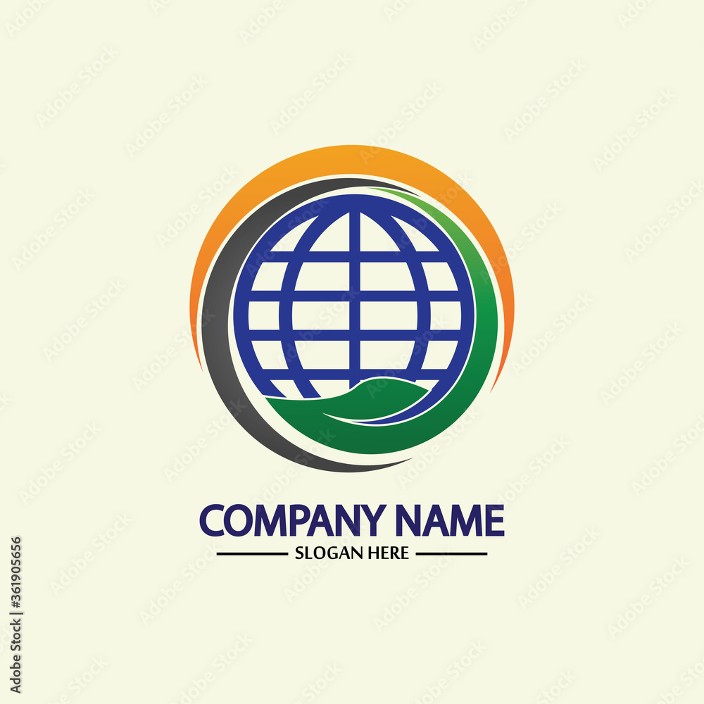Eco World Nature Global Logo Design Template.World Globe Icon with Leaf Symbol around. Usable for Business, Nature, Environment, Science and Ecology Logos. Flat Vector Logo Design Template Element. Eco World Nature Global Logo Design Template.World Globe Icon with Leaf Symbol around. Usable for Business, Nature, Environment, Science and Ecology Logos. Flat Vector Logo Design Template Element.