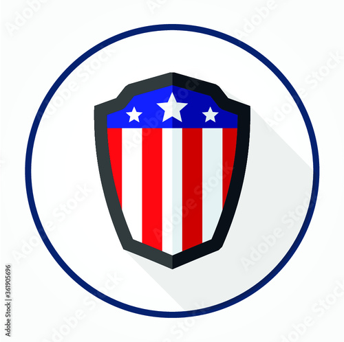 american shield icon vector illustration