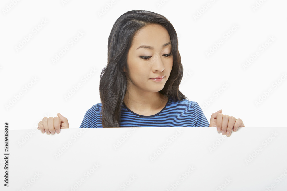 Woman looking downwards