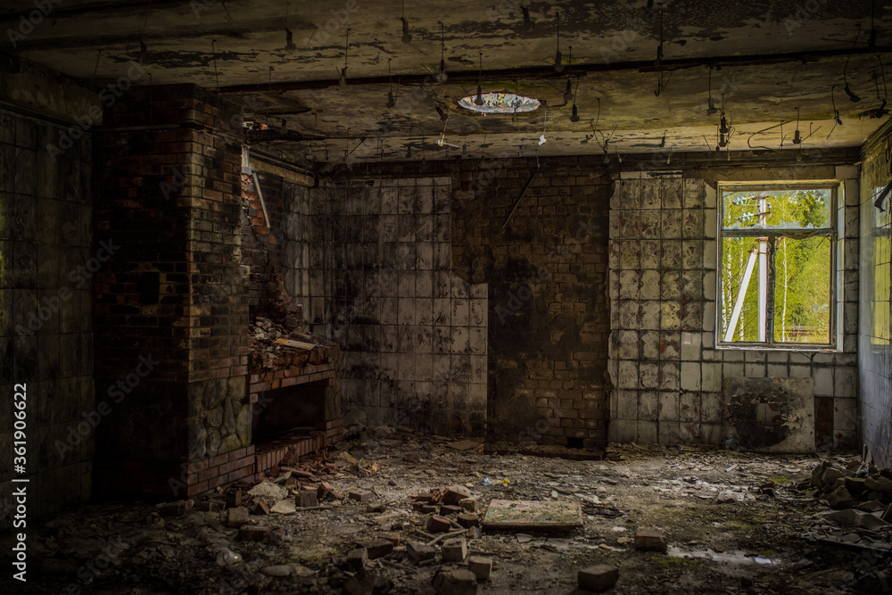 abandoned room in old building abandoned room in old building