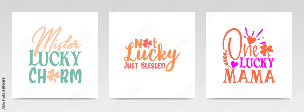 St patrick's day quotes letter typography set illustration. St patrick's day quotes letter typography set illustration.