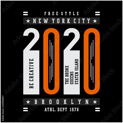 Vector illustration on the theme of athletic in New York City, Brooklyn. Vintage design. Grunge background. Number sport typography, t-shirt graphics, poster, print, banner, flyer, postcard