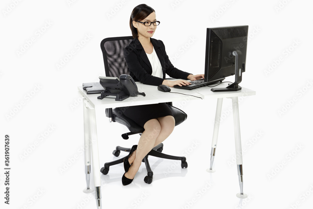 Businesswoman working on a computer Businesswoman working on a computer