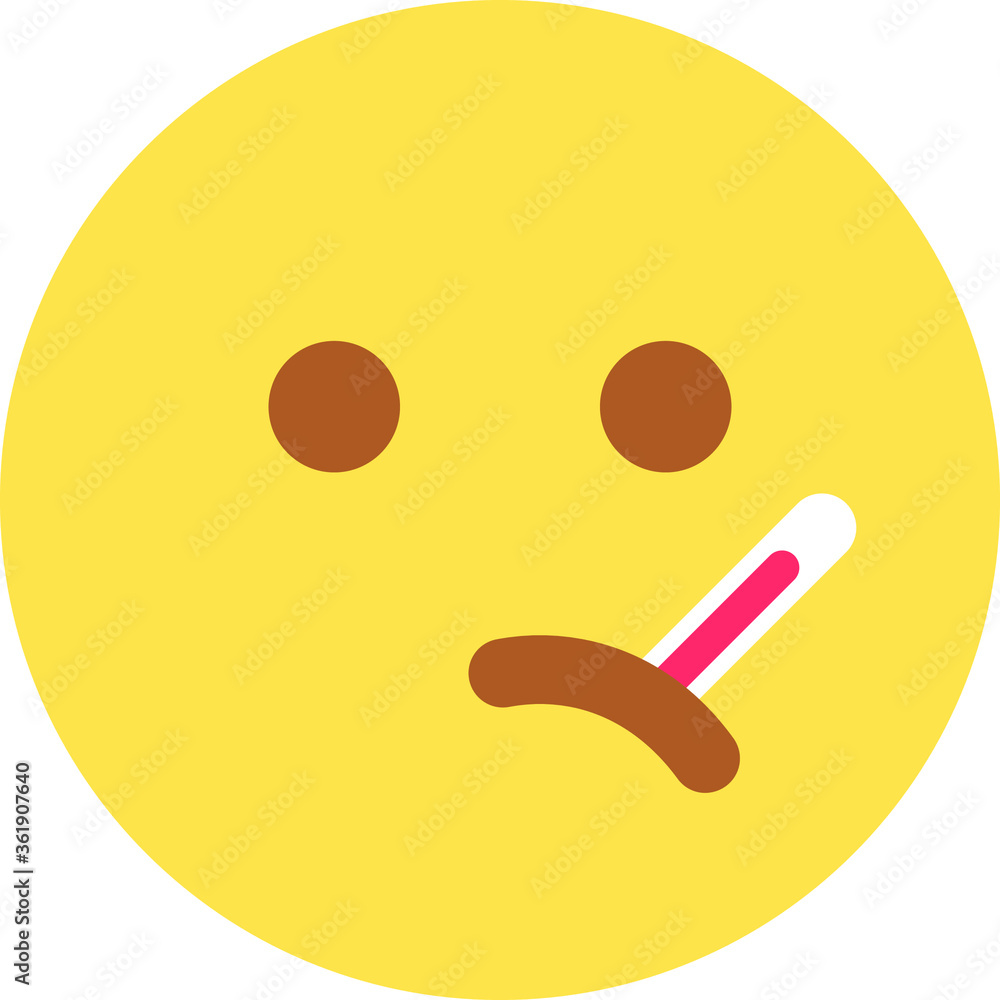 Face With Thermometer - Sick - Sick Face Emoji / Emoticon Face With Thermometer - Sick - Sick Face Emoji / Emoticon