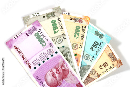 New Indian currency of 2000,500,200,50 and 10 rupee notes