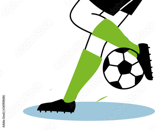 Soccer player legs with ball vector design