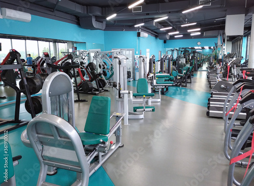Modern gym with no people interior