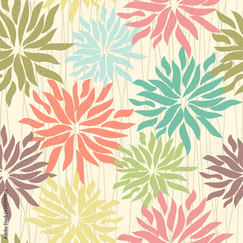 Vector Abstract elegance seamless pattern with floral background.