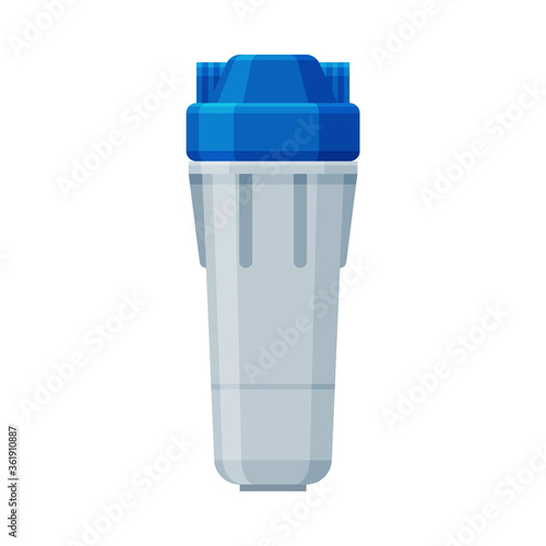 Water Filter, Home Component for Clean Water Vector Illustration on White Background