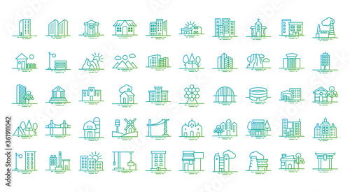 bundle of city set icons