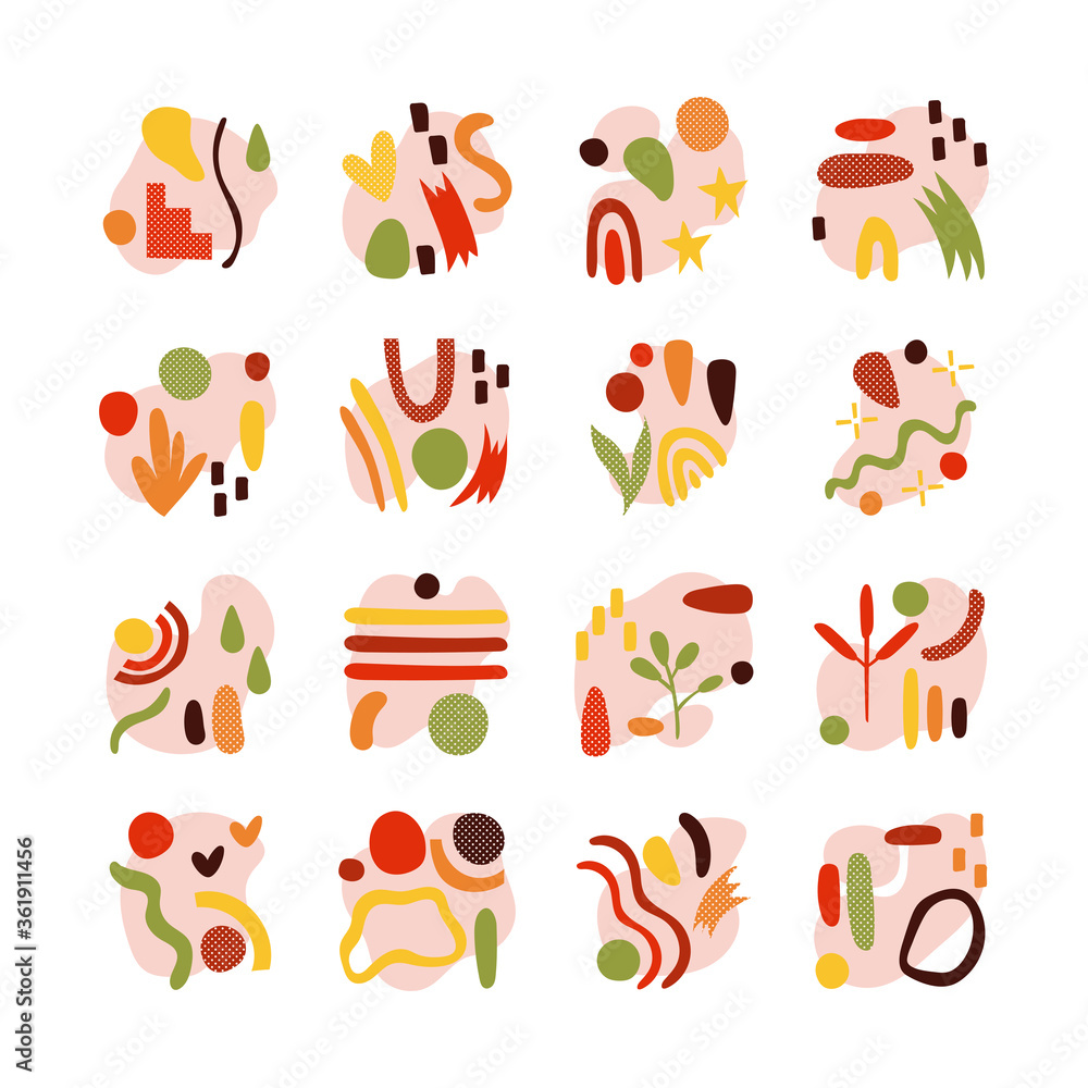 bundle of contemporary arts works set icons bundle of contemporary arts works set icons