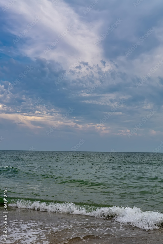 Relaxing seascape with wide horizon of the sky and the sea Relaxing seascape with wide horizon of the sky and the sea