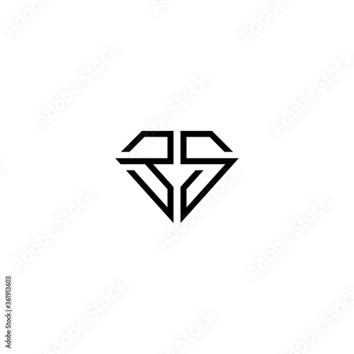 RS SR Initial logo template vector
