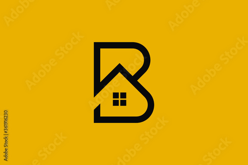 Logo design of B BB in vector for construction, home, real estate, building, property. Minimal awesome trendy professional logo design template on black background.