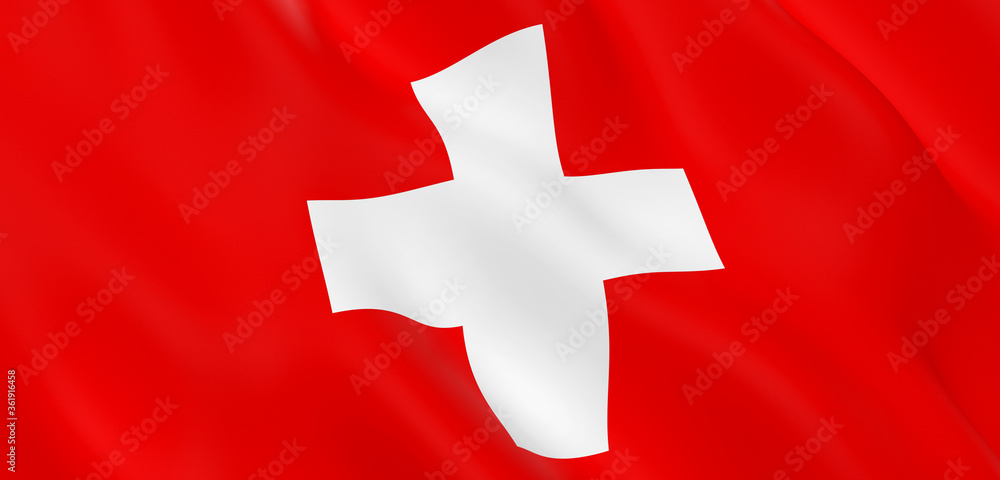 National Fabric Wave Closeup Flag of Switzerland National Fabric Wave Closeup Flag of Switzerland
