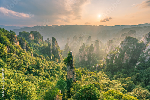 Beautiful natural landscape of Zhangjiajie National Forest Park, Hunan Province, China.
