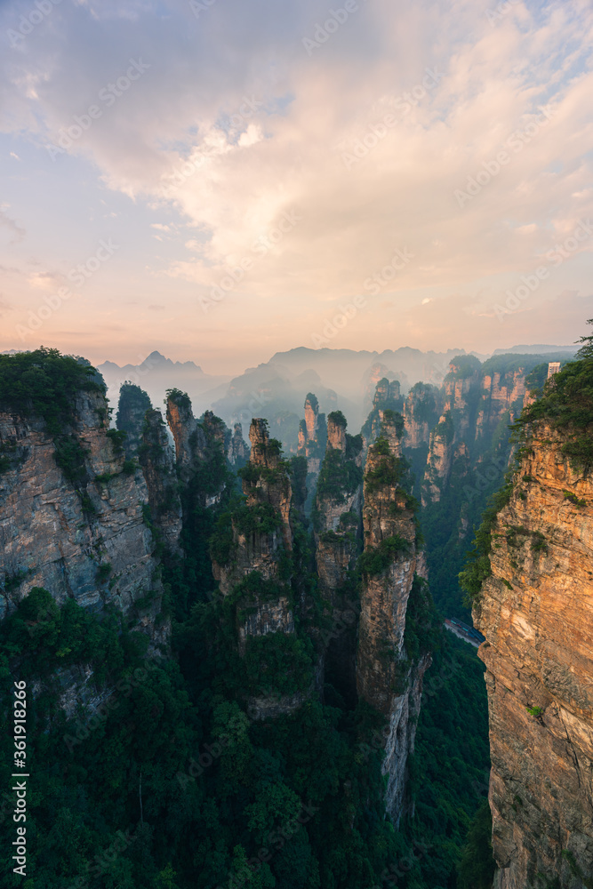Beautiful natural landscape of Zhangjiajie National Forest Park, Hunan Province, China.