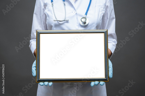 Physician medical worker award diploma certificate template.