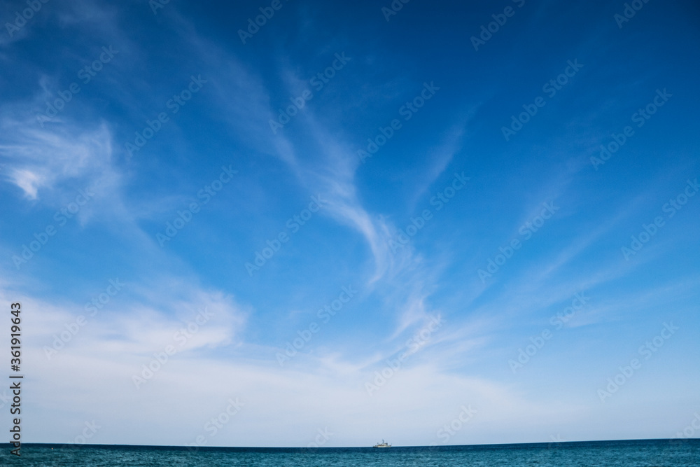 blue sky and clouds on the sea