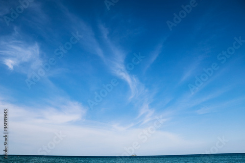 blue sky and clouds on the sea