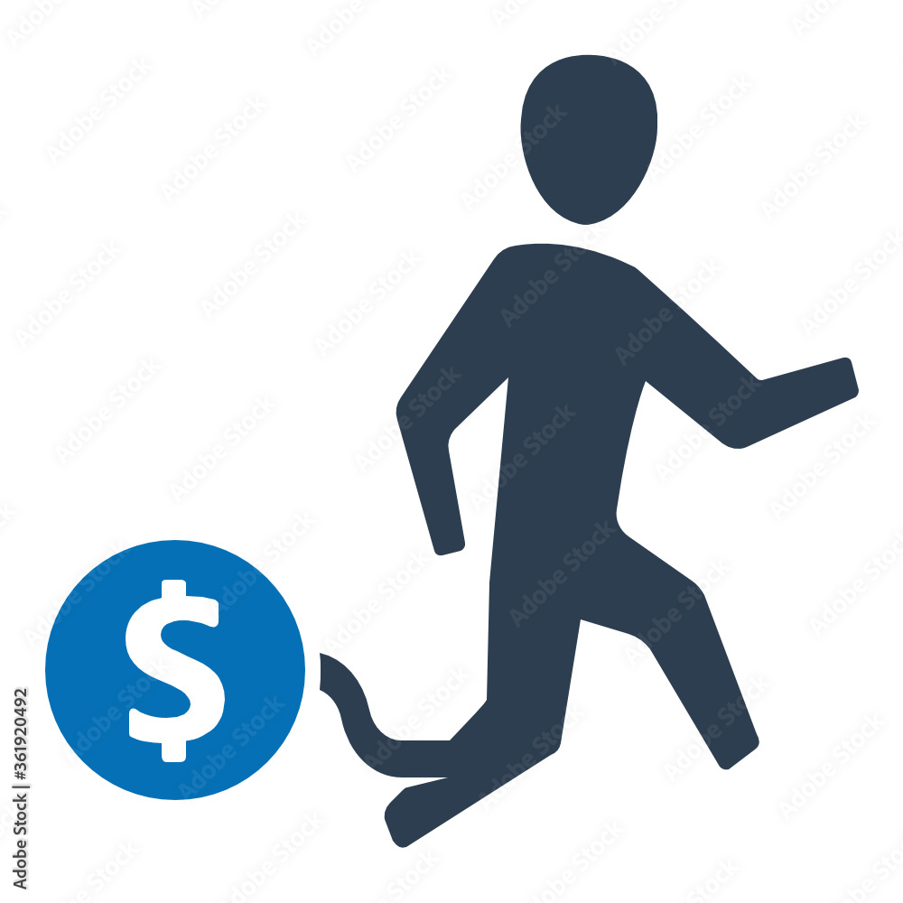 Bankruptcy debt icon