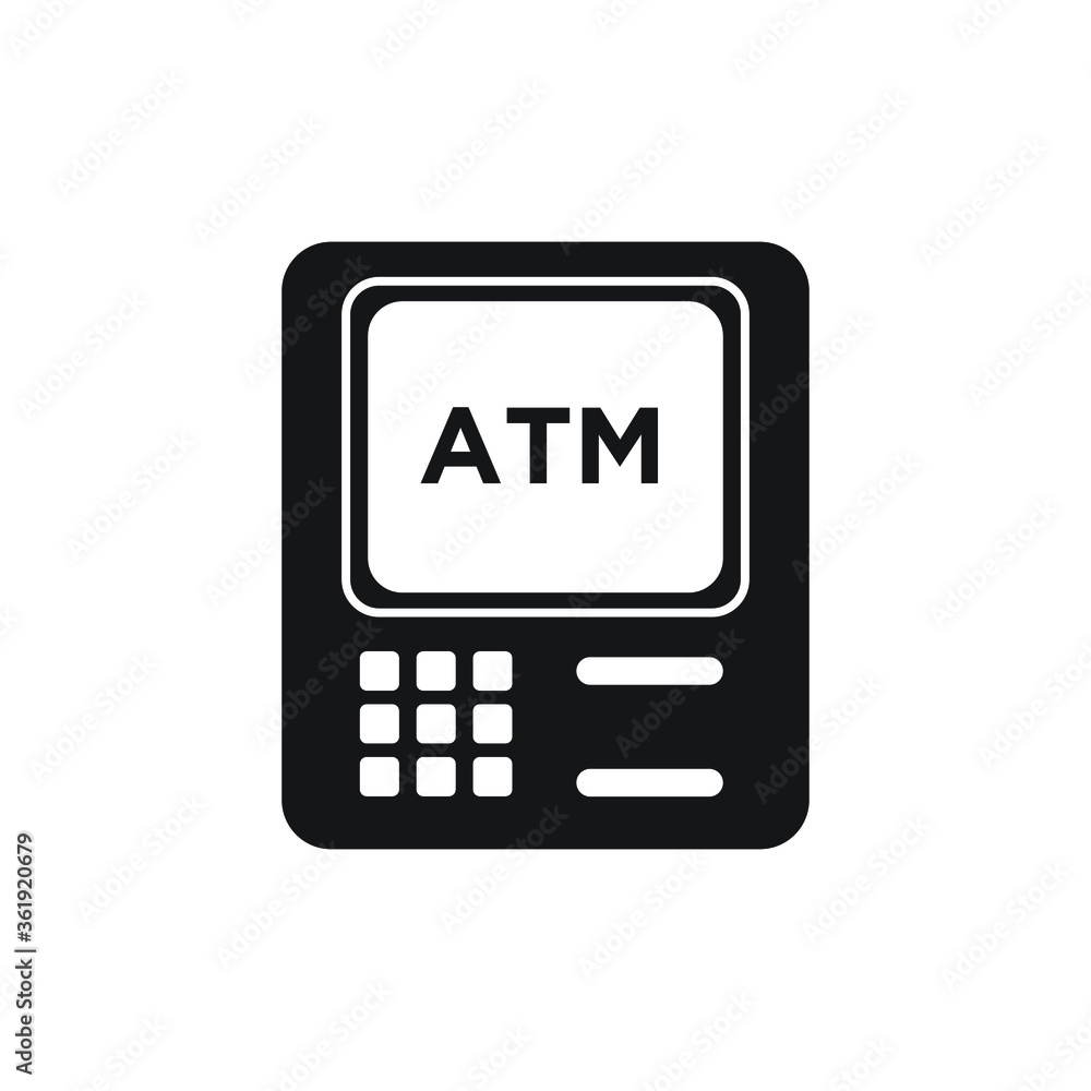ATM icon design isolated on white background. vector illustration ATM icon design isolated on white background. vector illustration