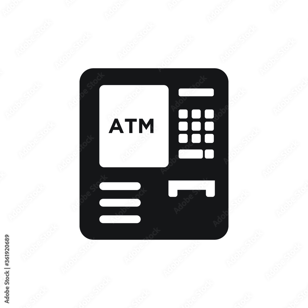 ATM icon design isolated on white background. vector illustration ATM icon design isolated on white background. vector illustration