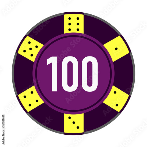 Casino chip vector icon.Cartoon vector icon isolated on white background casino chip.