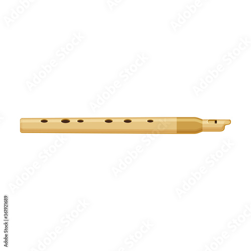 Flute vector icon.Cartoon vector icon isolated on white background flute.