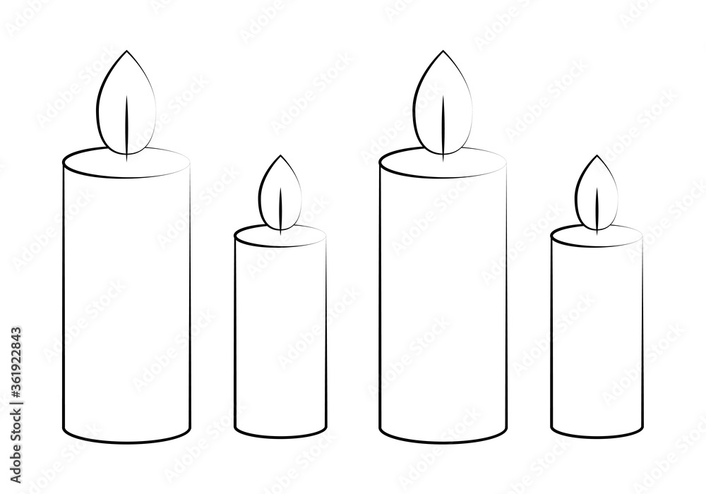 Obraz premium Icono negro de velas encendidas. 