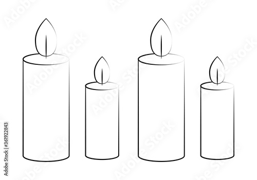 Icono negro de velas encendidas. 