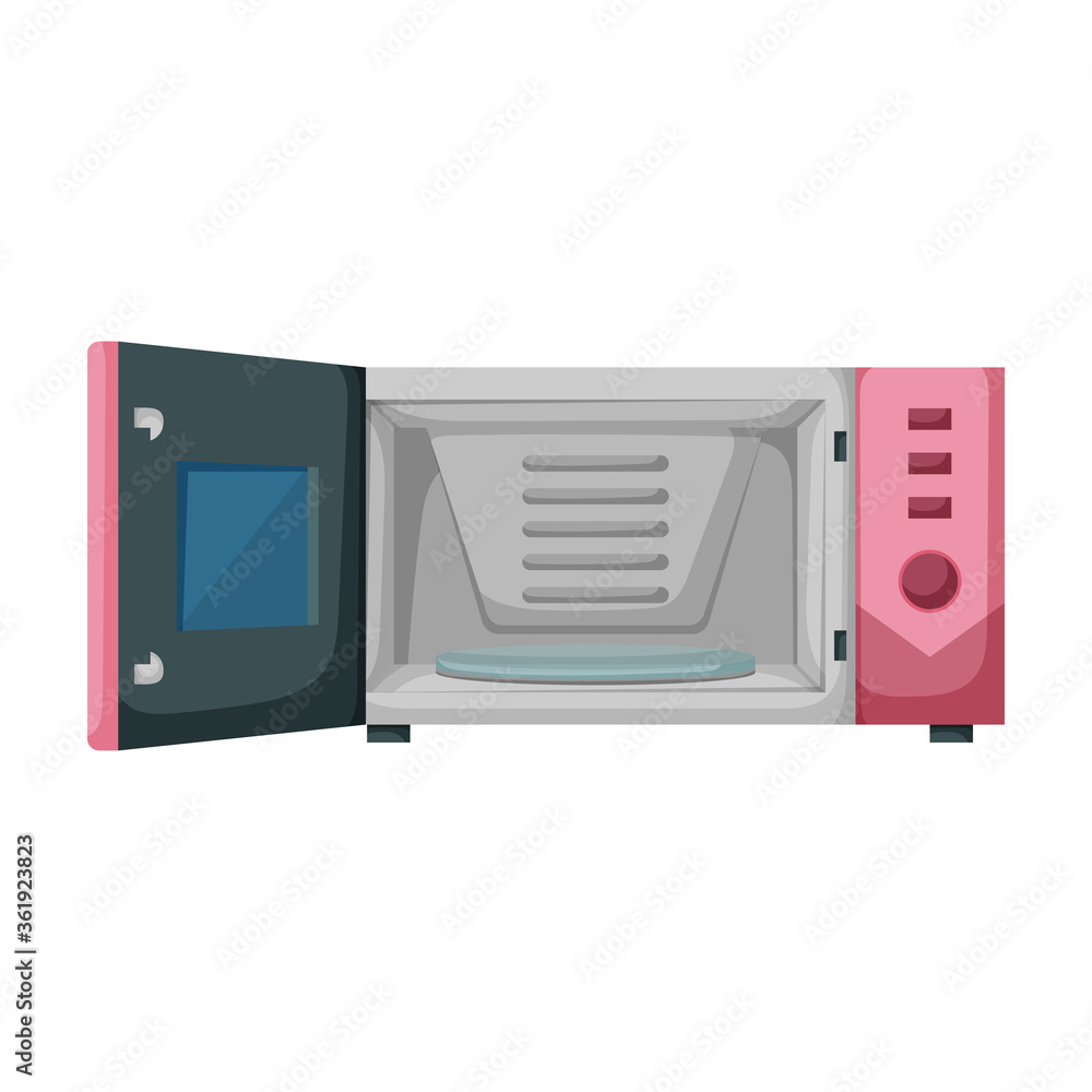 Fototapeta premium Microwave vector icon.Cartoon vector icon isolated on white background microwave.