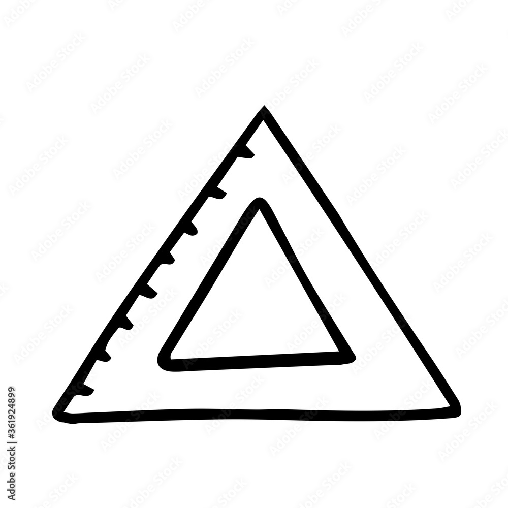 doodle hand-drawn triangular ruler doodle hand-drawn triangular ruler