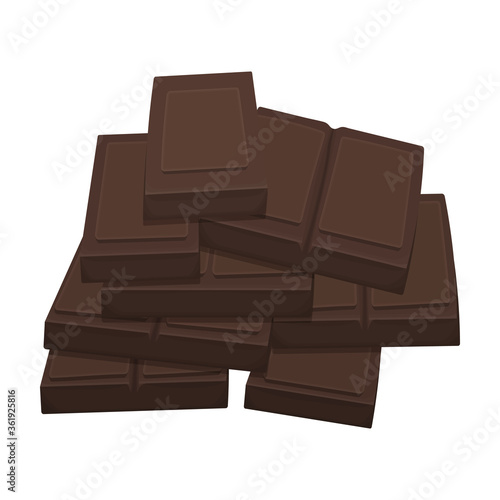 Chocolate vector icon.Cartoon vector icon isolated on white background chocolate.