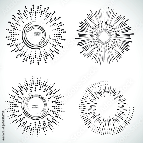 Halftone dots in circle form. round logo . vector dotted frame . design element