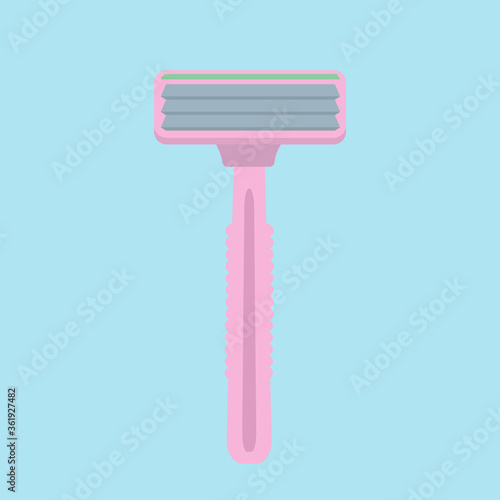 Disposable pink razor for shaving legs, face and intimate places, suitable for women and men