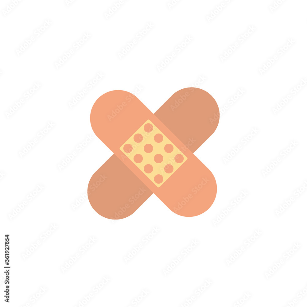 Medical plaster, Patch flat icon, vector illustration isolated on white background Medical plaster, Patch flat icon, vector illustration isolated on white background