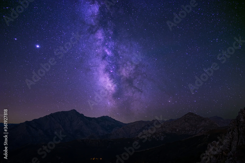 Milky Way passing Monte Padru in Corsica