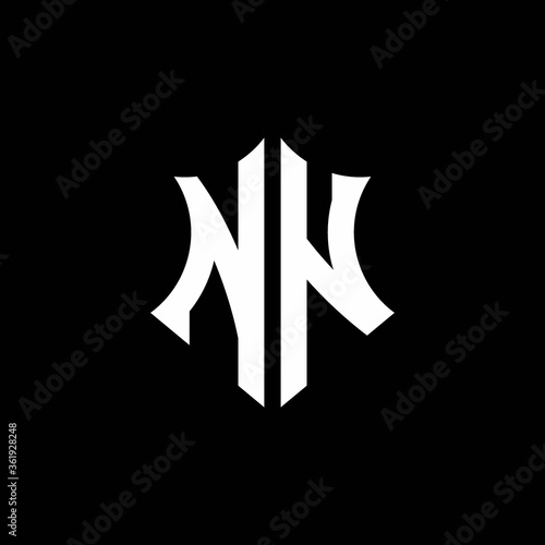 NN monogram logo with a sharp shield style