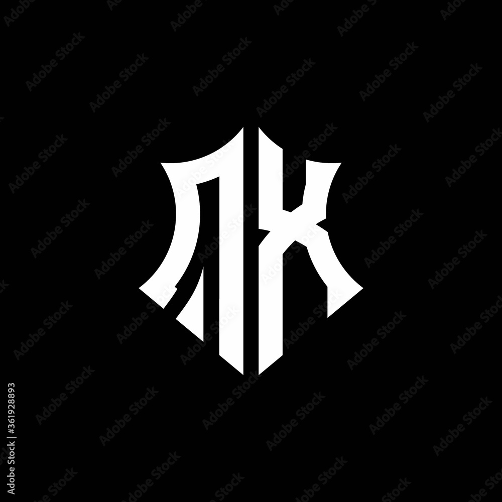 QX monogram logo with a sharp shield style QX monogram logo with a sharp shield style