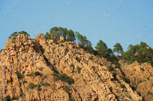 Rocky mount in Corsica near Piana town
