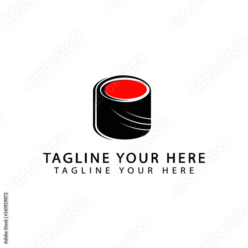 Sushi rolls japanese food isolated on white background. California Sushi roll with tuna, vegetables and unagi sauce closeup. Japan restaurant menu.